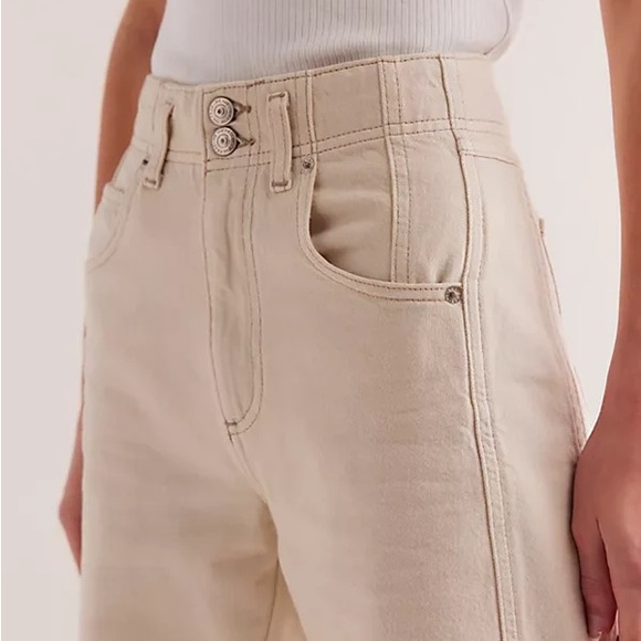 Free People aster straight leg jeans in ecru-White - Picture 2 of 8